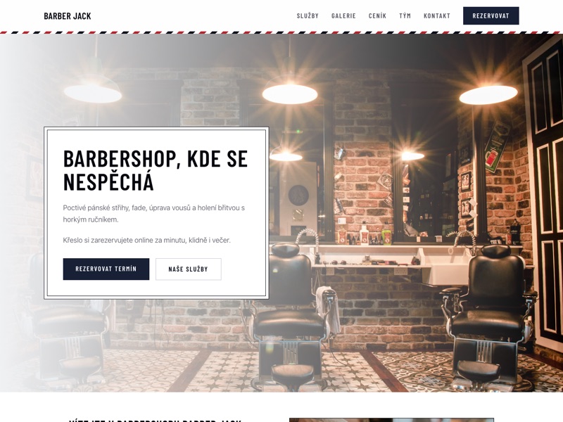 Ukázka webu s rezervacemi pro barbershop